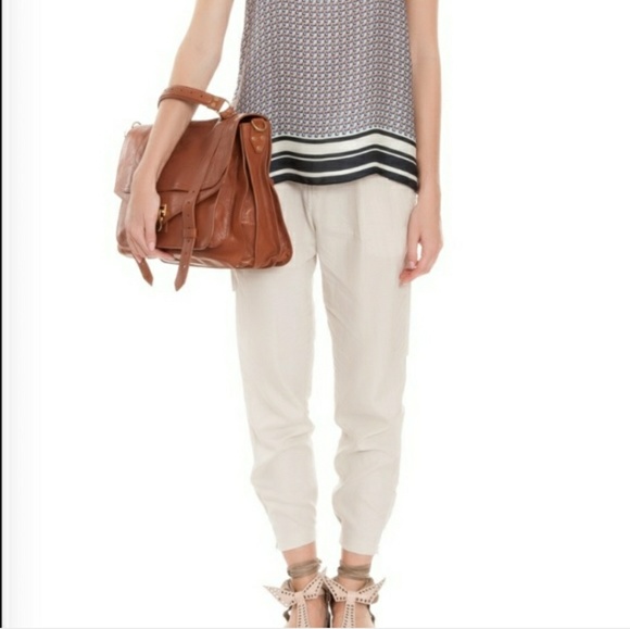 Vince Pants - Vince Slouch Cropped Pants Ivory